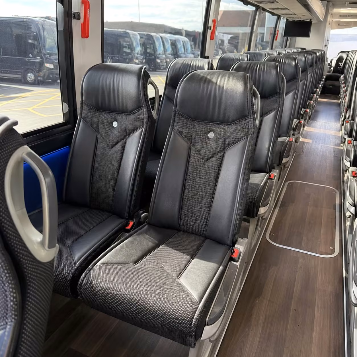 56 passenger charter bus inside